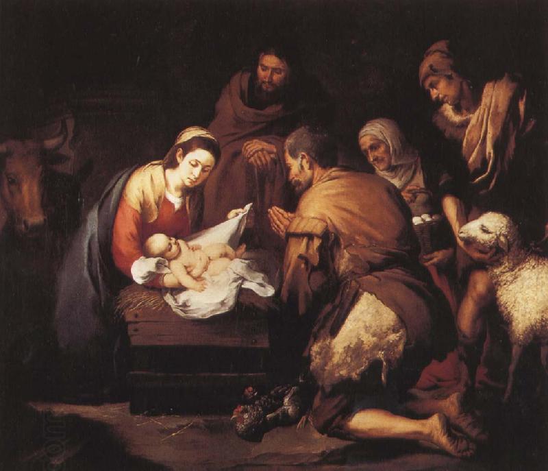 Bartolome Esteban Murillo Shepherds to the manger pilgrimage oil painting picture